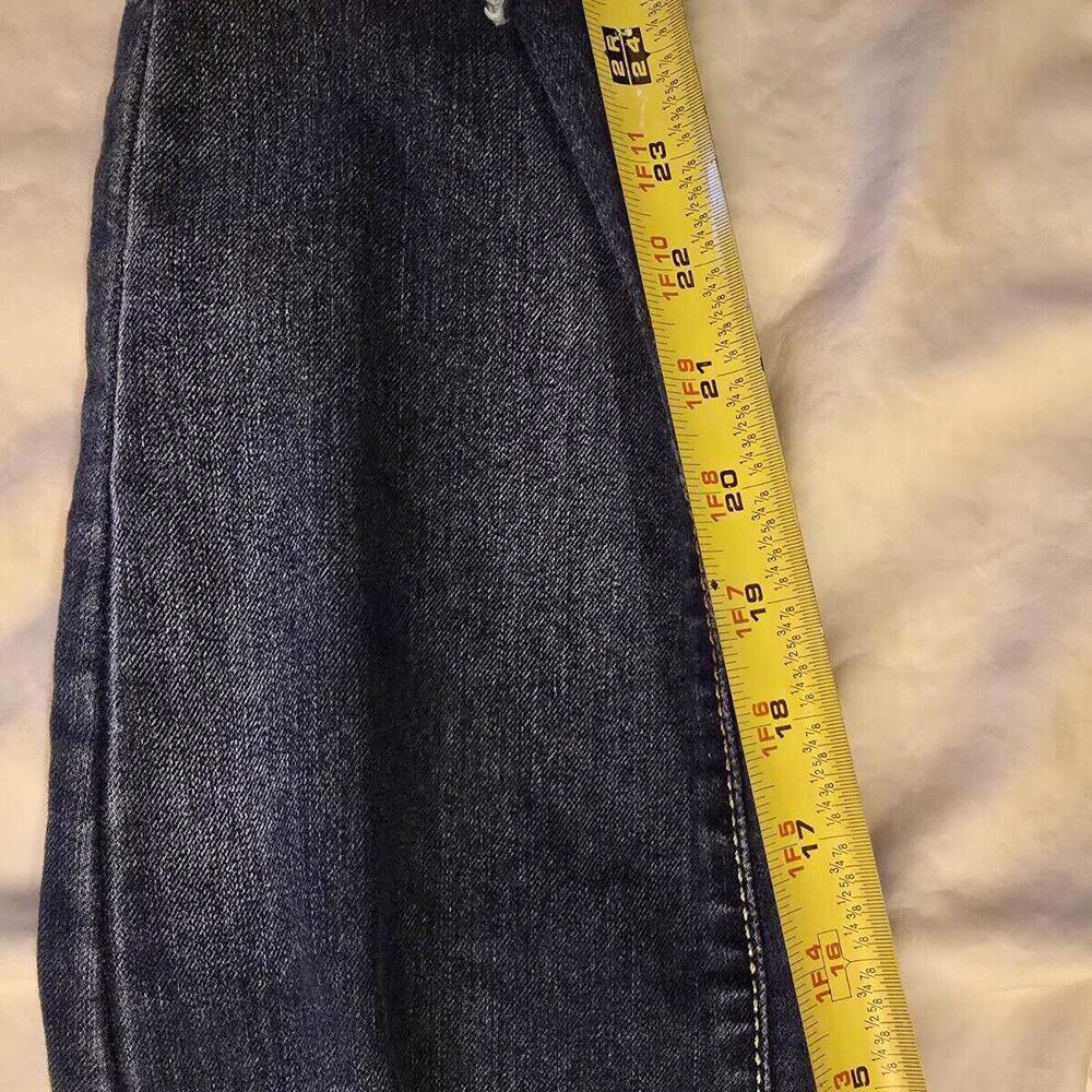 Jennifer Lopez Jeans Women 10 Blue‎ Denim Straight Crop Stretch Distress 98-3 - Picture 3 of 7